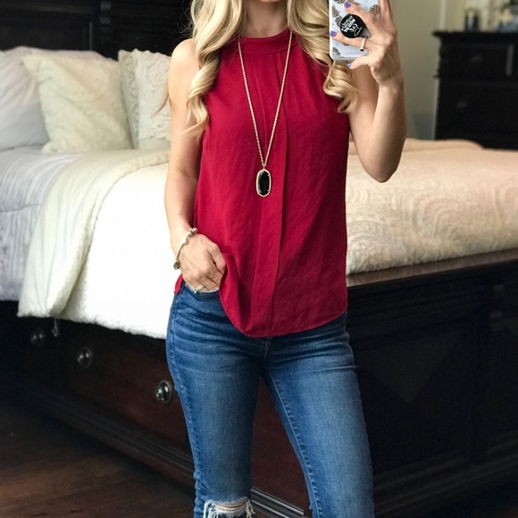 White House Black Market Tops - White House Black Market Red Tank Top